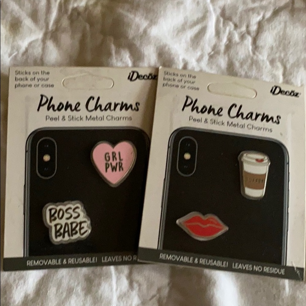 Phone Charms peel and stick metal
